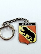 PORTE-CLES - Souvenir BERN Berne SUISSE Ours BLASON Vintage Métal Émaillé 1960s