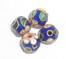 4 PERLES CLOISONNEES 9 MM