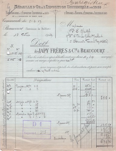 Beaucourt horloger japy - beaucourt,
