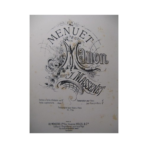 Massenet jules manon - massenet, menuet
