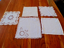 Linge ancien 5 Napperons lin