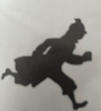 Autocollant STICKER Vinyl 9 Cm Noir Tintin Pare prise Vitrine Moto