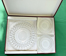 Boite de 1 dessous de plat et 2 dessous de bouteille Val Saint Lambert signés