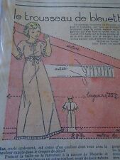 PATRON ORIGINAL POUR LA POUPEE " BLEUETTE UN DESHABILLE AVRIL 1938