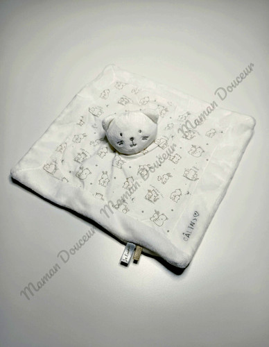 Doudou plat carré - carré, chat