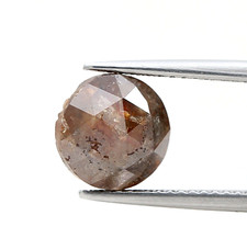 Big Véritable Naturel Diamant 2.56TCW Rouge Marron Mix Scintillant Rond Rose Cut