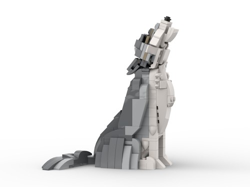 Custom wolf sculpture - sculpture, avec