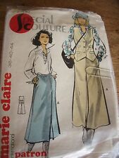  PATRON VINTAGE "MARIE CLAIRE " JUPE ET GILET    TAILLE 36/40/44