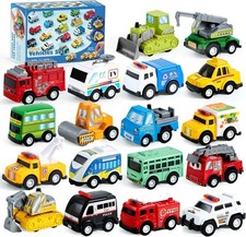 18 Pcs Pull Back City Cars and