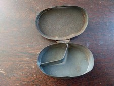 PECHE ANCIENNE BOITE A MOUCHES EN TOLE DEBUT XXeS POUR PECHE A LA TRUITE