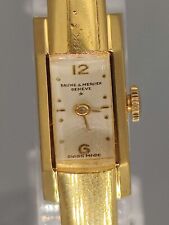 Baume & Mercier Vintage Plaqué Or - Montre Baguette - Mécanique 17 Jewels