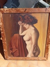 Rare Et Extra Ecole Art  Deco Portrait De Femme Et Nue Double Face.Joli Cadre