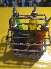 Porte Bouteilles Huile Vinaigre Rotin Grillage