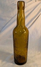 Bouteille Bière en Verre Soufflé Moulé Relief La Strasbourgeoise Toulouse 1935