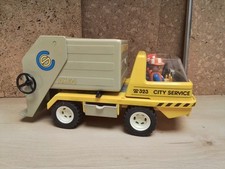 PLAYMOBIL SYSTEM. CAMION POUBELLE ET 3 PERSONNAGES. 1978 GEOBRA (1)