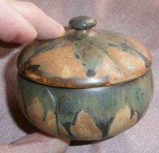 Bonbonnière grès flammé art nouveau marron à coulures verte - Boîte 447 Denbac ?