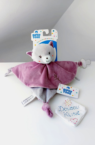Doudou plat rond chat - plat,