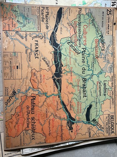 Ancienne carte scolaire vidal - ancienne,