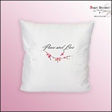 Housse de coussin satinée Colombe de la Paix Picasso Sakura Peace and Love Art