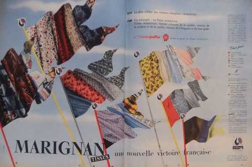 Publicité 1958 tissus - publicitÉ,