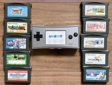 Console Nintendo Game Boy Micro Silver Universal Handheld System+ GAMES s1365M