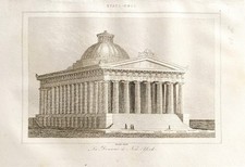 GRAVURE  ETATS UNIS  1840  " LA DOUANE A NEW YORK    "