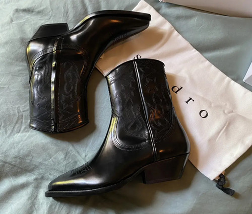 Leather boots santiag - boots, sandro