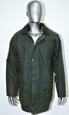 Veste 3/4 chasse parka toile coton cirée verte taille L made in England