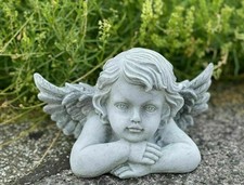Statuette en pierre buste d'ange résistant au gel décoration funéraire...