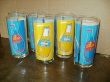 6 verres Orangina multicolore