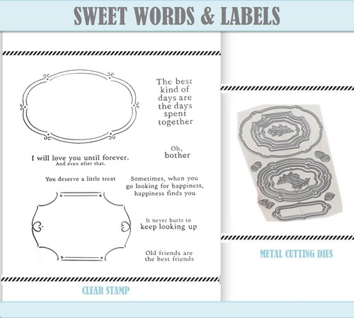 Sweet words labels stamp - &,