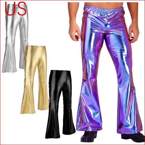 Men shiny metallic 70s - men's,