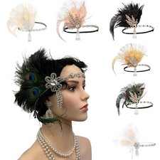 Bandeau rabat plume paon