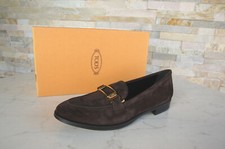Tods Tod's 36,5 Chaussures Basses Mocassins Marron Foncé Neuf Ancienne PV 390 €