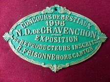 PLAQUE DE CONCOURS AGRICOLE  1996 / nd de gravenchon  / hors canton