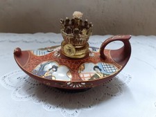 LAMPE A HUILE EN PORCELAINE