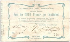 2,50 F Sinceny Commune -