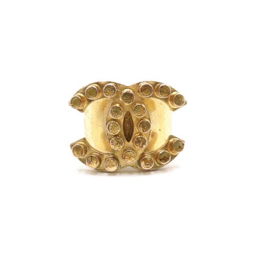 Chanel bague large cc - large, or