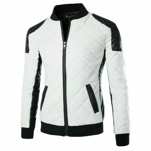 Veste moto losangée simili - veste, en