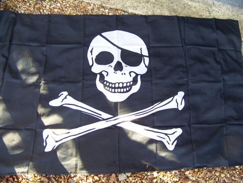 Dra048 drapeau pirate crane - drapeau,