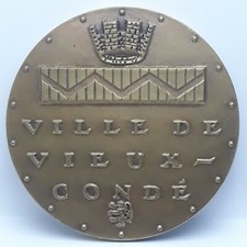 Médaille Ville de Vieux Condé 1956 Bronze Médaillier Franklin (R31)