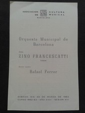ZINO FRANCESCATTI VIOLIN VIOLON RAFAEL FERRER CONDUCTOR DIRIGENT PROGRAMME