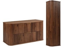 Ensemble meuble sous-lavabo ELEGANCE 100 cm noyer + armoire murale