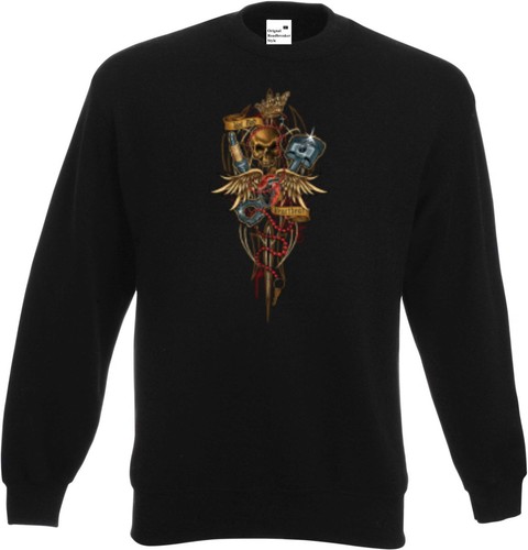 Sweatshirt noir motif - sweatshirt,