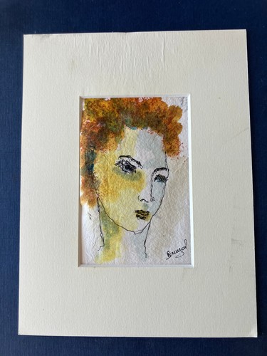 Portrait jaune marron - portrait,