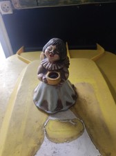 grand porte bougie ange chérubin vintage 15 cm céramique noel