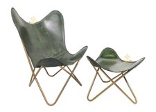 Leather Butterfly Footstools