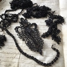 LOT Perles De Jais XIXè pour Collier Perles Victorian Jet Pearls 19thC
