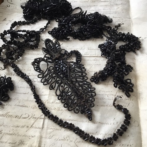 Lot perles jais - lot, pour