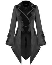 Devil Fashion Femmes Gothique Steampunk Régence Queue de Pie Veste Velours Noir